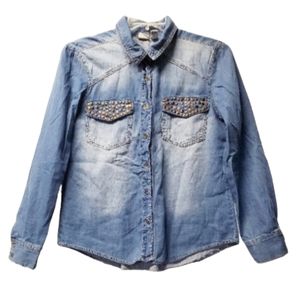 Mudd denim shirt w/studded detail